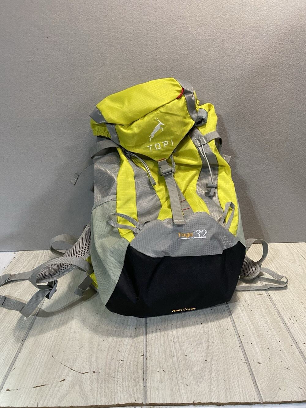 TOPI Togo 32 BACKPACK w/ Lumbar Back Panel HIKING TRAIL Rain Cover Hip Belt